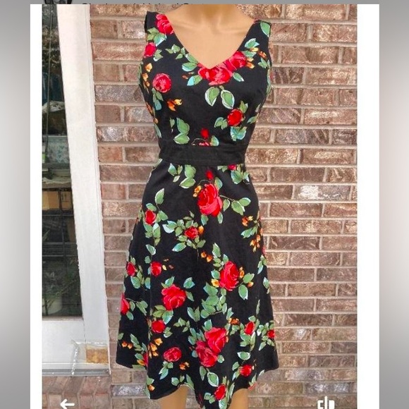 mica Dresses & Skirts - Black Rainbow Vintage Floral Retro Dress